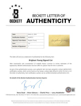 Brigham Young Authentic Signed & Framed 2x3.65 Cut Signature BAS #AD40972
