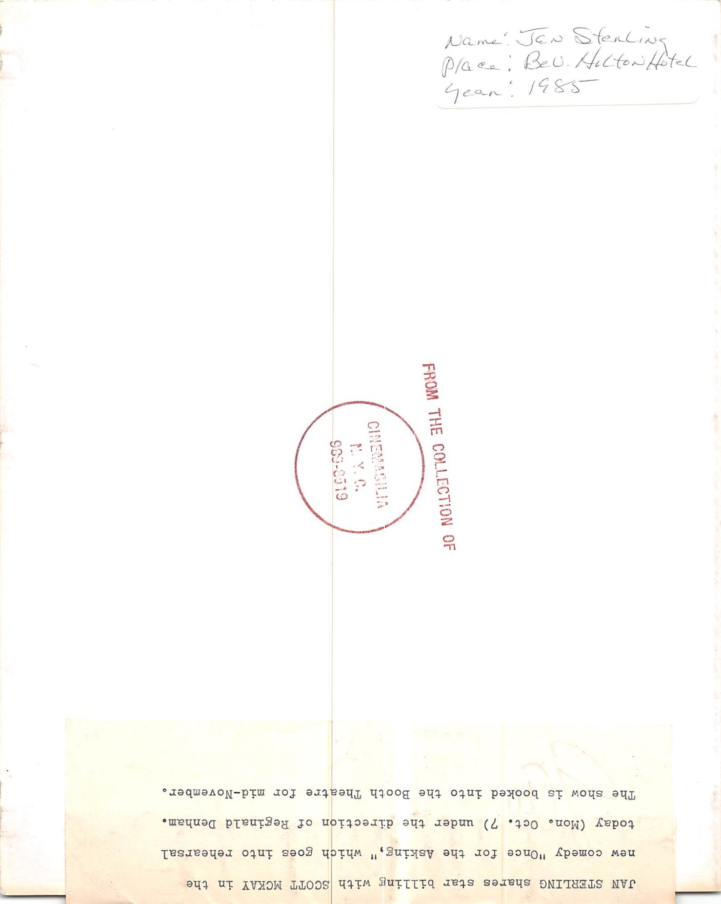 Jan Sterling Once for the Asking Authentic Signed 8x10 Photo BAS #BN29178