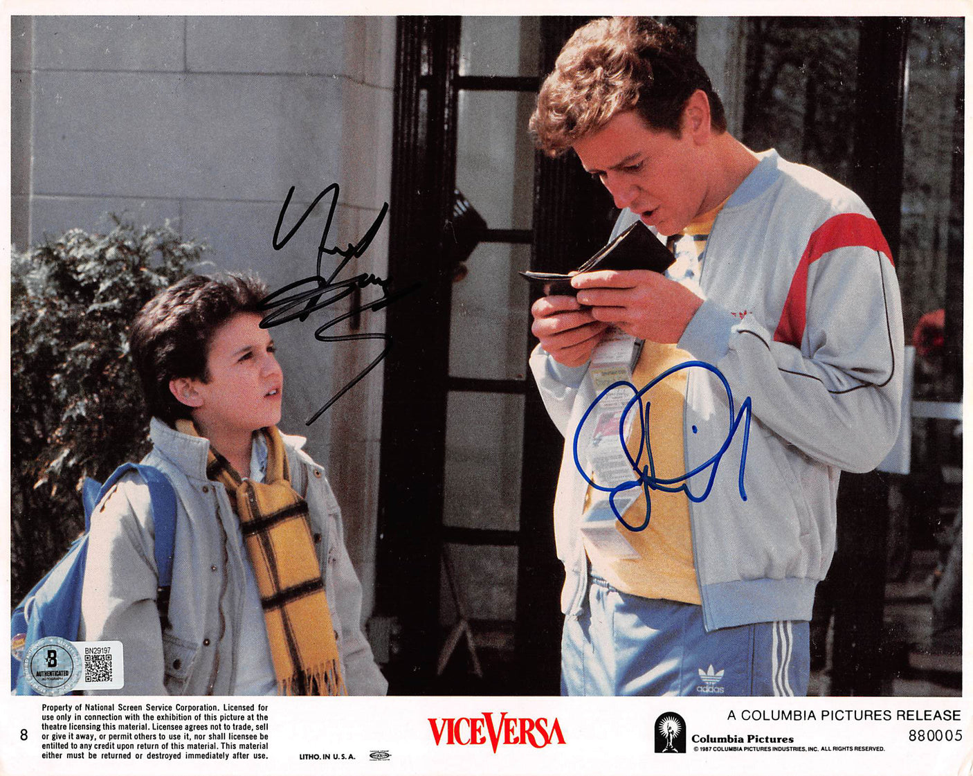 Fred Savage & Judge Reinhold Vice Versa Authentic Signed 8x10 Photo BAS #BN29197