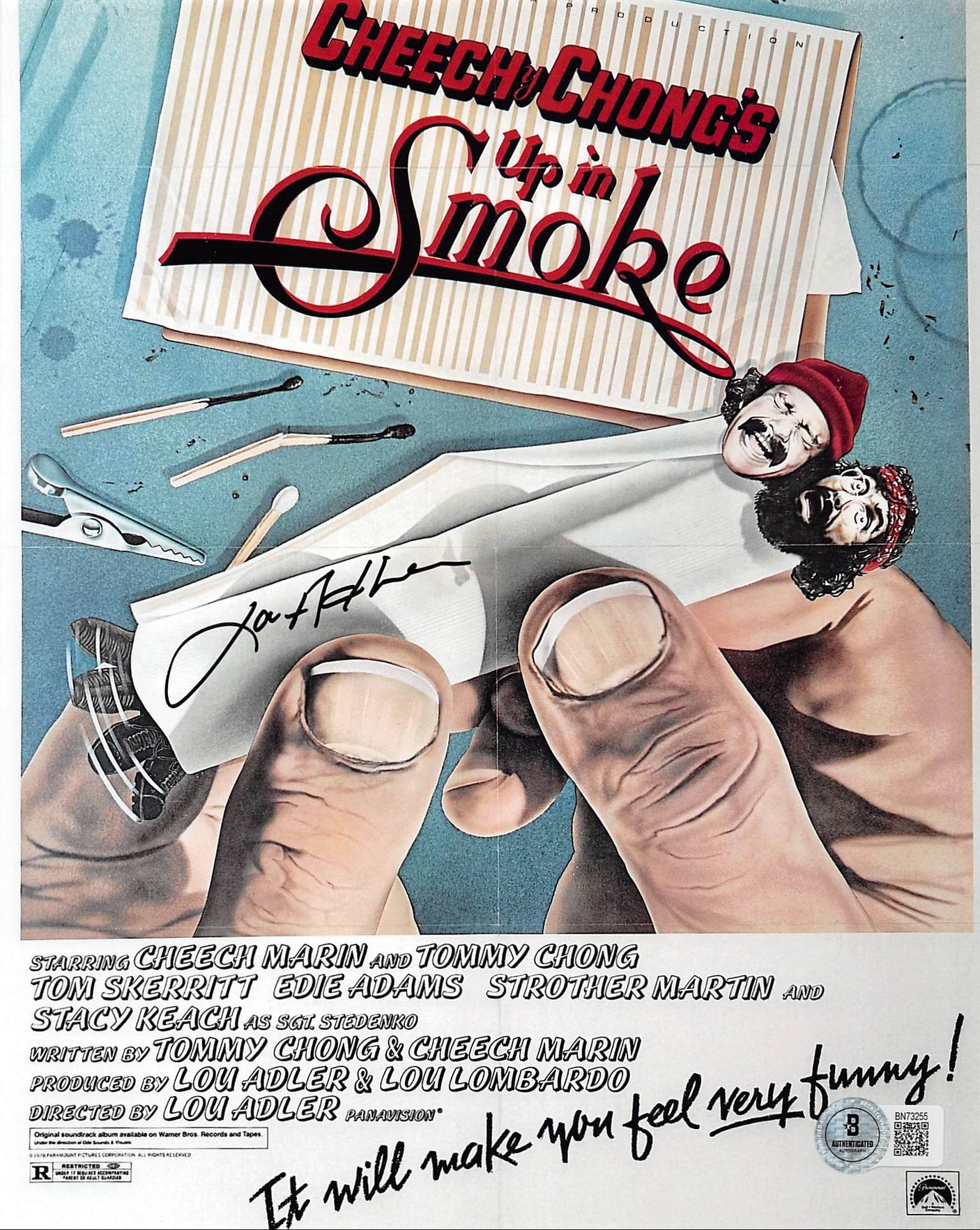 Lou Adler Cheech & Chong's Up In Smoke Signed 8x10 Vertical Photo BAS 2