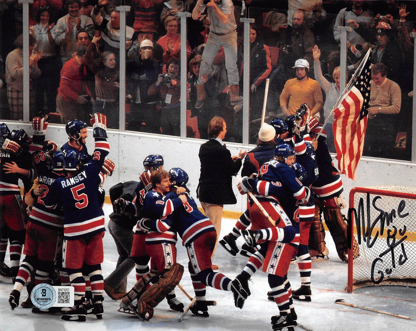 Mike Eruzione USA Hockey "80 Gold" Authentic Signed 8x10 Horizontal Photo BAS 2
