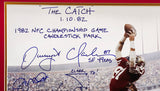 Joe Montana & Dwight Clark Autographed Framed 16x20 Photo San Francisco 49ers "The Catch, Sprint Right Option Play Sketch" Beckett BAS QR Stock #234605