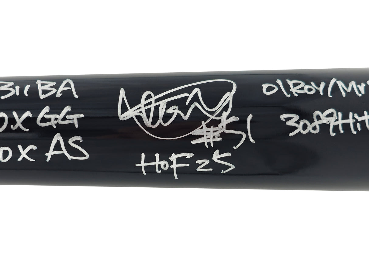 Ichiro Suzuki Autographed Black Mizuno Player Model Baseball Bat Seattle Mariners With 6 Stats HOF 25 IS Holo & Beckett BAS Witness QR Stock #238320