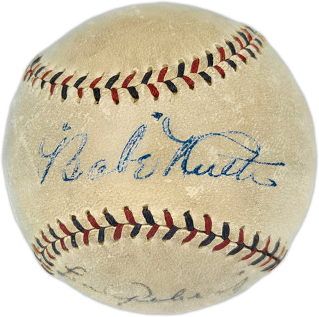 Babe Ruth & Lou Gehrig Autographed Official Spalding NL Baseball New York Yankees PSA/DNA & Beckett BAS #A32765