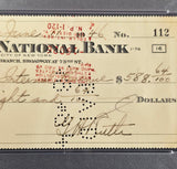 Babe Ruth Autographed 3x8.5 IRS Check New York Yankees PSA/DNA #85384529