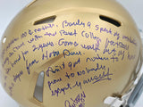 Rudy Ruettiger Autographed Notre Dame Fighting Irish Gold Full Size Authentic Speed Helmet Full Movie Speech Beckett BAS Witness Stock #243660