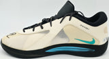 Giannis Antetokounmpo Autographed 2024 Player Exclusive (PE) Promo Pale Ivory & Racer Blue Nike Zoom Freak 6 Indoor/Outdoor Shoes Milwaukee Bucks Size 17 (No Box) Beckett BAS Witness #3W395083 #3W395084