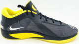 Giannis Antetokounmpo Autographed 2024 Player Exclusive (PE) Promo OREGON Black, Yellow Strk & White Nike Zoom Freak 6 NCAA P Shoes Size 17 (No Box) Beckett BAS Witness #3W395039 & #3W395040