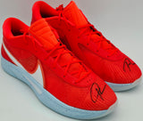Giannis Antetokounmpo Autographed 2024 Player Exclusive (PE) Promo Bright Crimson, White & Glacier Nike Zoom Freak 6 SOS P Shoes Milwaukee Bucks Size 17 (No Box) Beckett BAS Witness #3W396865 & #3W396866