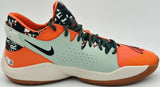 Giannis Antetokounmpo Autographed 2021 Player Exclusive (PE) Promo CAMELLIA/PIST FRST Nike Zoom Freak 2 CAMO Shoes Milwaukee Bucks Size 17 (No Box) Beckett BAS Witness #3W395005 & #3W395006