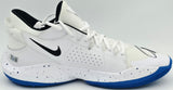 Giannis Antetokounmpo Autographed 2021 Player Exclusive (PE) Promo DUKE BLUE DEVILS WHITE/BLK-ROYAL Nike Zoom Freak 2 DUKE SOS Shoes Size 16 (No Box) Beckett BAS Witness #3W396953 & #3W396954