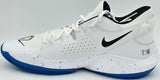 Giannis Antetokounmpo Autographed 2021 Player Exclusive (PE) Promo DUKE BLUE DEVILS White, Black & Royal Nike Zoom Freak 2 DUKE SOS Shoes Size 16 (No Box) Beckett BAS Witness #3W396953 & #3W396954