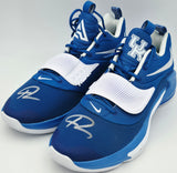 Giannis Antetokounmpo Autographed 2021 Player Exclusive (PE) Promo UNIVERSITY OF KENTUCKY ROYAL/WHT/ROYAL Nike Zoom Freak 3 NCAA SOS Shoes Size 16 (No Box) Beckett BAS Witness #3W396444 & #3W396445