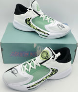 Giannis Antetokounmpo Autographed GREEK COASTLINE Nike ZOOM FREAK 4 Shoes Milwaukee Bucks Size 16 (With Box) Beckett BAS Witness #3W396596 & #3W396597