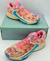 Giannis Antetokounmpo Autographed LETTER BROS VANILLA LIGHTENING Nike ZOOM FREAK 4 Shoes Milwaukee Bucks Size 17 (With Box) Beckett BAS Witness #3W396618 & #3W396619