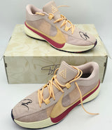 Giannis Antetokounmpo Autographed FOSSIL STONE/ALABASTER/DESERT Nike ZOOM FREAK 5 Shoes Milwaukee Bucks Size 17 (With Box) Beckett BAS Witness #3W396335 & #3W396336