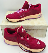 Giannis Antetokounmpo Autographed CRIMSON/SAND Nike ZOOM FREAK 5 Shoes Milwaukee Bucks Size 17 (With Box) Beckett BAS Witness #3W396420 & #3W396421