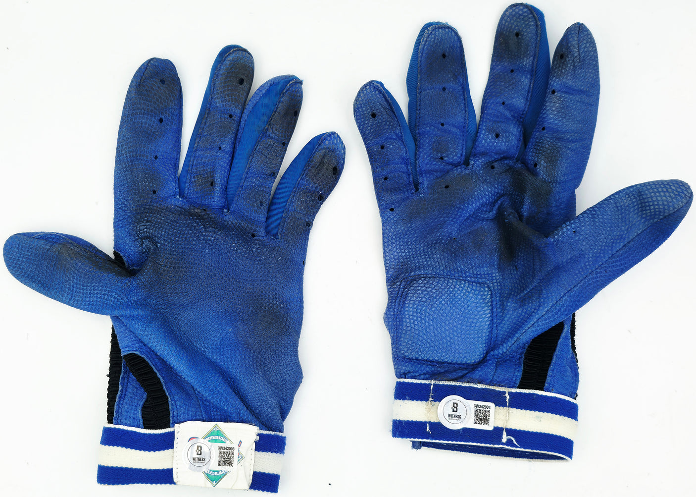 Ken Griffey Jr. Dual Autographed Circa 1990 Era Game Used Franklin 'Junior' Batting Gloves Seattle Mariners Beckett BAS Witness #3W342003 & #3W342004