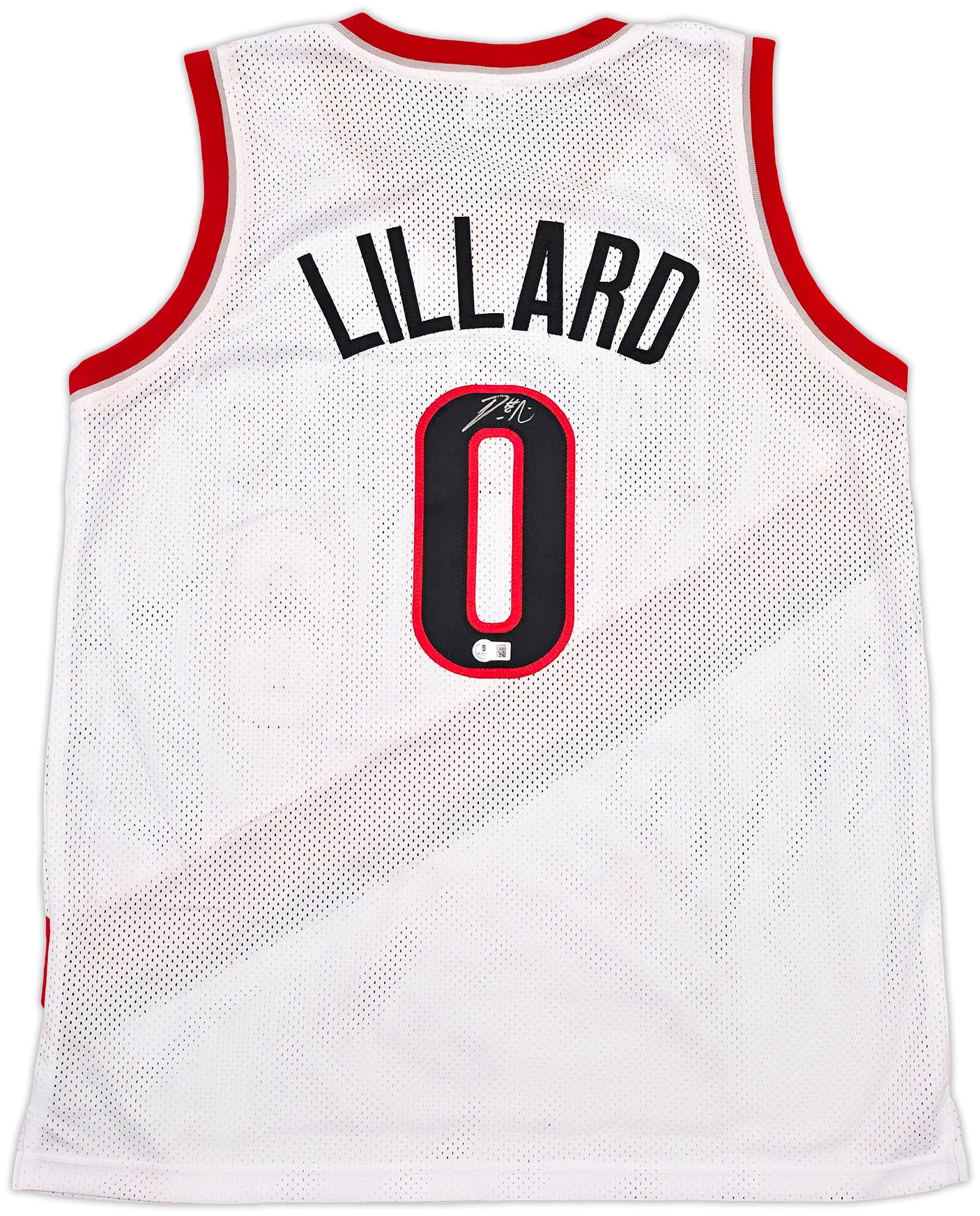 Portland Trail Blazers Damian Lillard Autographed White Jersey Beckett BAS Stock #195902
