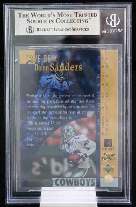1997 UD3 #36 Deion Sanders Auto Dallas Cowboys BGS Autograph 10