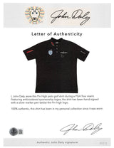 John Daly Authentic Signed Match Worn Black Pin High BCG Polo Shirt BAS #BK84772