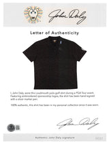 John Daly Authentic Signed Match Worn Black Loudmouth Polo Shirt BAS #BK84771