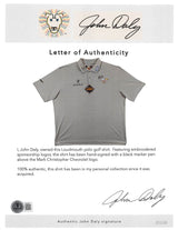 John Daly Authentic Signed Grey Polo Shirt BAS #BK84754