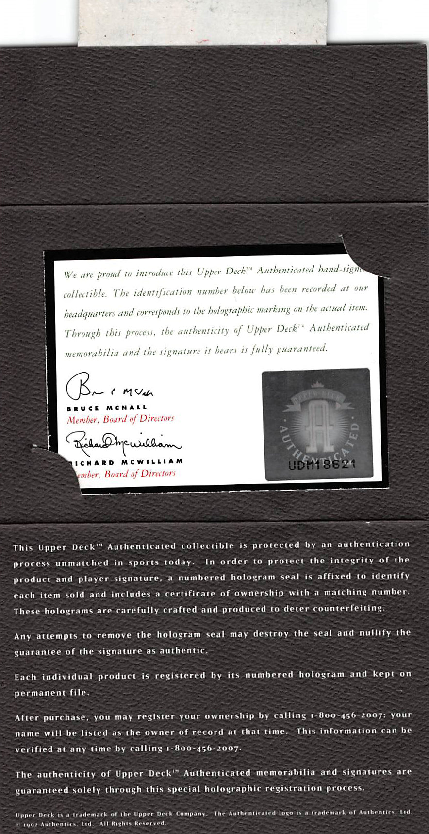 Yankees Mickey Mantle "No. 7" Authentic Signed OAL Baseball UDA #UDM18621