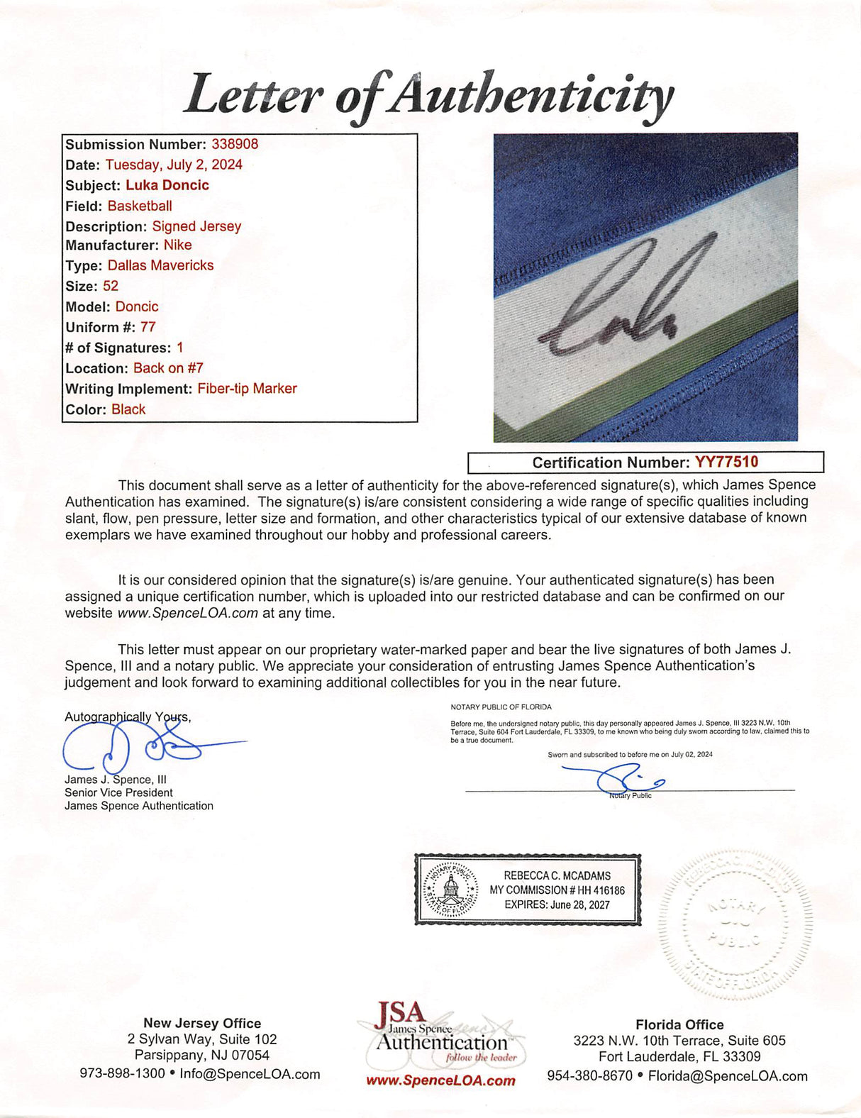 Mavericks Luka Doncic Signed Blue Nike Swingman Framed Jersey JSA #YY77510