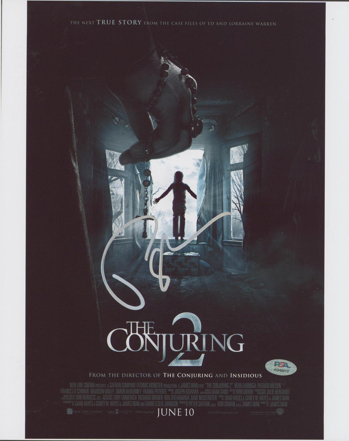 Patrick Wilson The Conjuring 2 Authentic Signed 11x14 Photo PSA/DNA #AQ49512