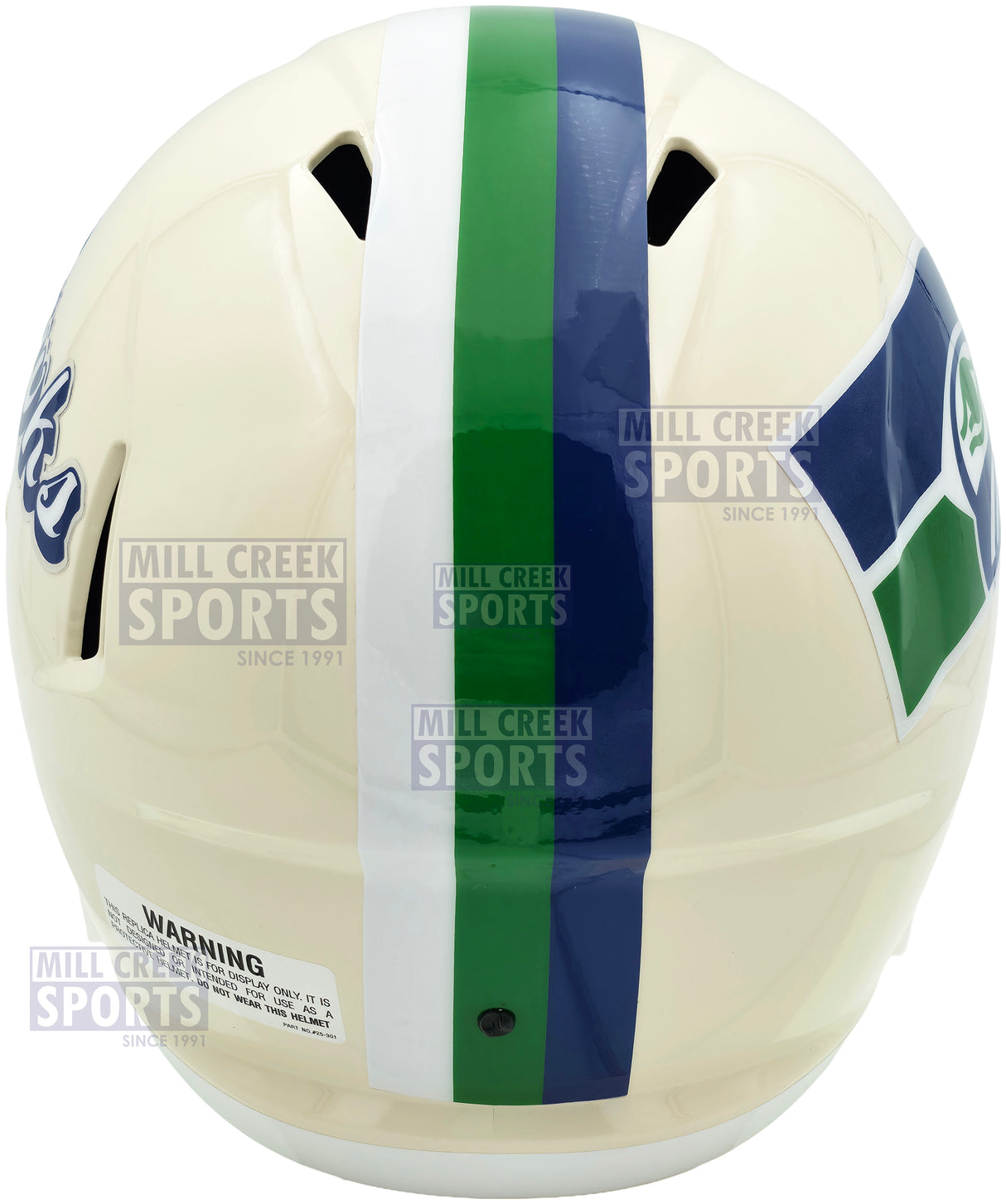 Unsigned Seattle Seahawks Riddell Cream Retro Full Size Speed Replica Helmet Stock #261766