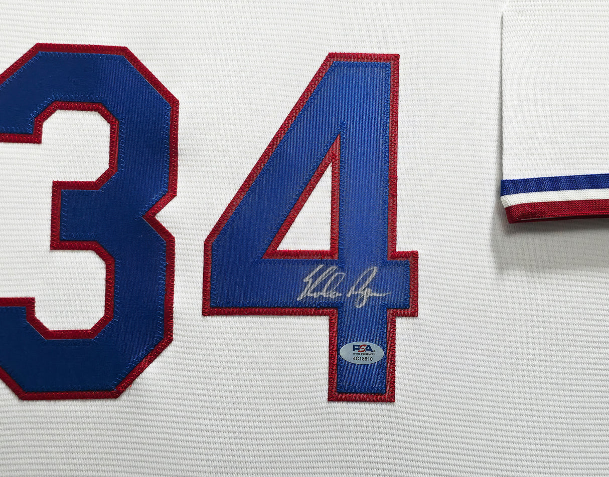 Texas Rangers Nolan Ryan Autographed Framed White Nike Jersey PSA/DNA Stock #267807