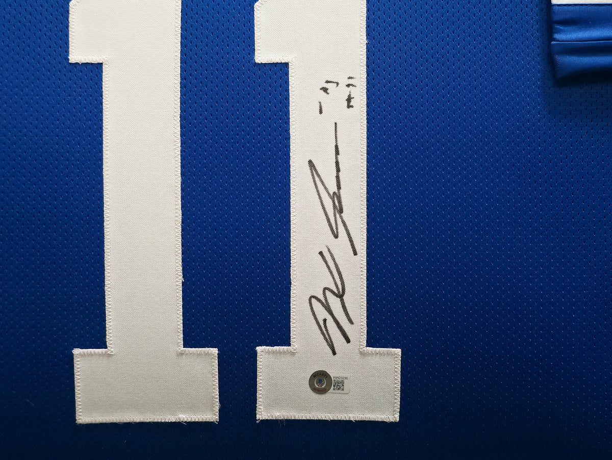 Seattle Seahawks Jaxon Smith-Njigba Autographed Framed Blue Jersey Beckett BAS QR Stock #267809