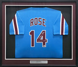 Philadelphia Phillies Pete Rose Autographed Framed Baby Blue Jersey "1980 WS Champs" Beckett BAS Stock #267808