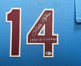 Philadelphia Phillies Pete Rose Autographed Framed Baby Blue Jersey "1980 WS Champs" Beckett BAS Stock #267808