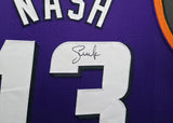 Phoenix Suns Steve Nash Autographed Framed Purple Jersey Beckett BAS Witness Stock #267457