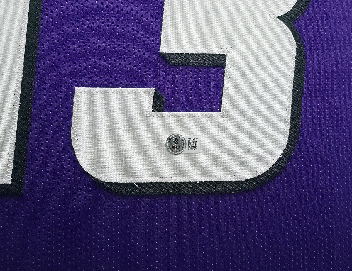 Phoenix Suns Steve Nash Autographed Framed Purple Jersey Beckett BAS Witness Stock #267457