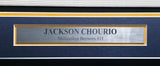 Milwaukee Brewers Jackson Chourio Autographed Framed Cream Nike Jersey Beckett BAS Witness Stock #267813