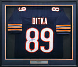 Chicago Bears Mike Ditka Autographed Framed Blue Jersey Beckett BAS Witness Stock #267812