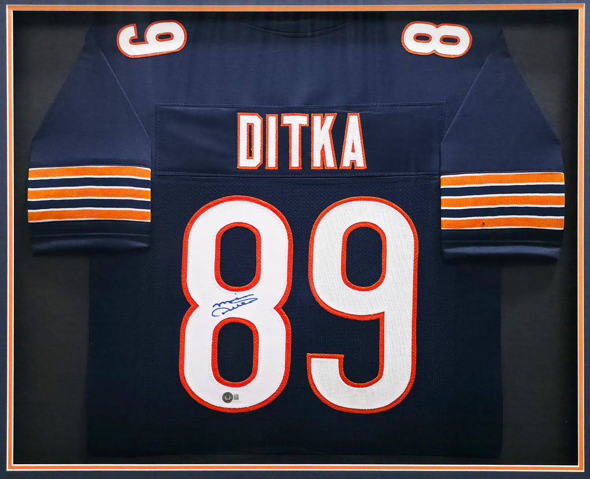 Chicago Bears Mike Ditka Autographed Framed Blue Jersey Beckett BAS Witness Stock #267812