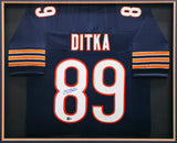 Chicago Bears Mike Ditka Autographed Framed Blue Jersey Beckett BAS Witness Stock #267812