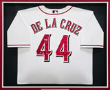 Cincinnati Reds Elly De La Cruz Autographed Framed White Nike Jersey Beckett BAS QR Stock #267810