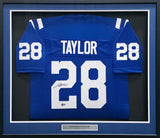 Indianapolis Colts Jonathan Taylor Autographed Framed Blue Jersey Beckett BAS Witness Stock #267811