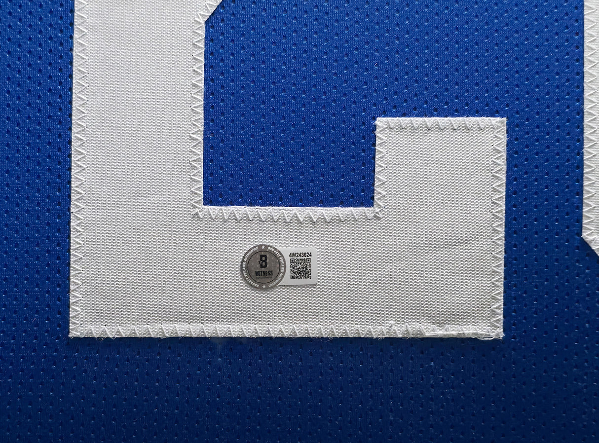 Indianapolis Colts Jonathan Taylor Autographed Framed Blue Jersey Beckett BAS Witness Stock #267811
