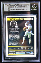1991 Pinnacle #147 Deion Sanders Atlanta Falcons BGS Autograph 10