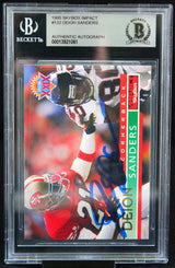 1995 Skybox Impact #132 Deion Sanders Auto 49ers BGS Autograph 10