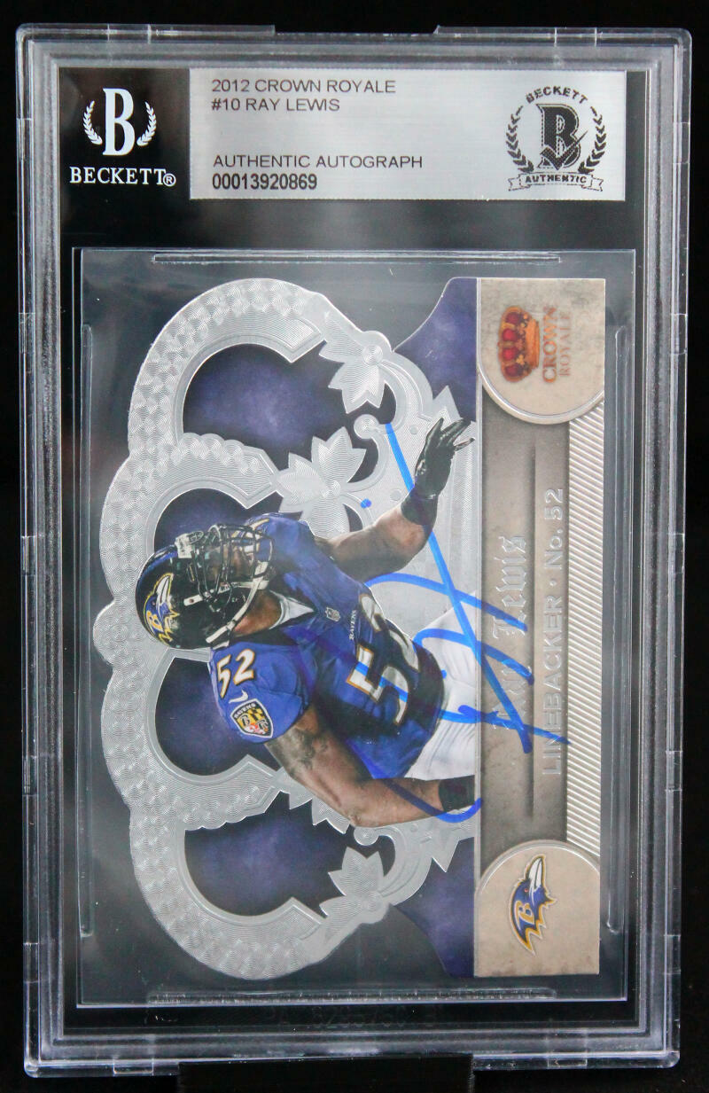 2012 Crown Royale #10 Ray Lewis Baltimore Ravens BGS Autograph 10