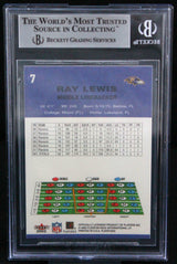 2002 Fleer Tradition #7 Ray Lewis Baltimore Ravens BGS Autograph 10