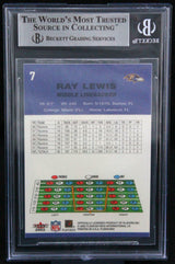 2002 Fleer Tradition #7 Ray Lewis Baltimore Ravens BGS Autograph 10
