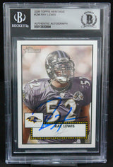 2006 Topps Heritage #296 Ray Lewis Baltimore Ravens BGS Autograph 10